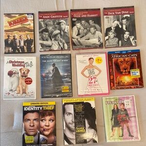 Bundle of brand new never used DVD's.  As is.  All in shrink wrapped packaging.